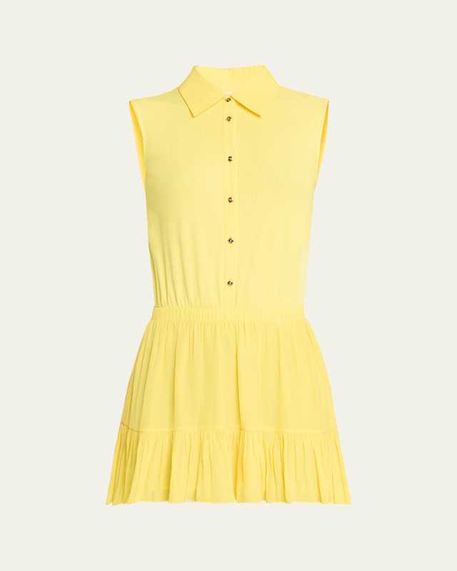 Odette Sleeveless Button-Front Mini Dress